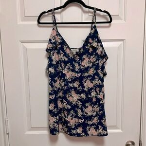 Monteau Blue and Pink Floral Camisole Top Size 3X
